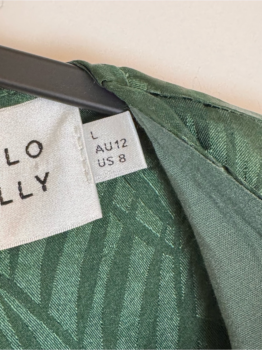 Hello Molly Heart Eyes Emerald Green Satin Palm Print Long Sleeve Mini Dress 12 - Picture 6 of 16